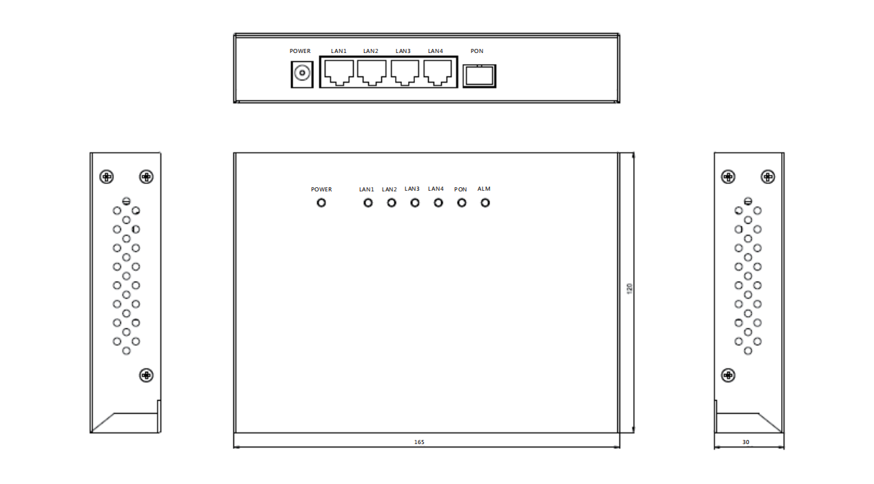 IP1000-1105L Industrial PON Terminal Optical Network Unit ONU