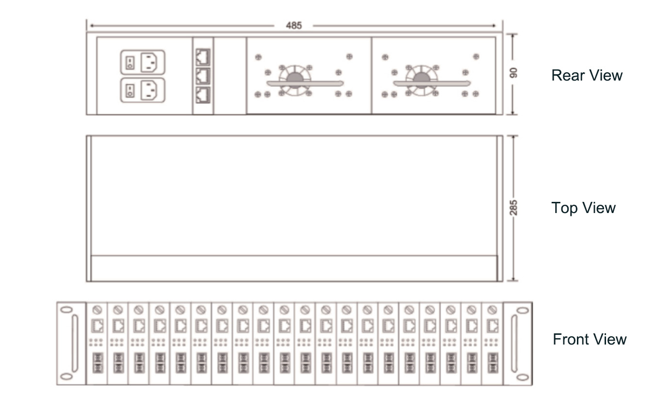 IFC9000-9016 series 19-inch Rack-mounted Ethernet Fiber Optic Transceiver Media Converter