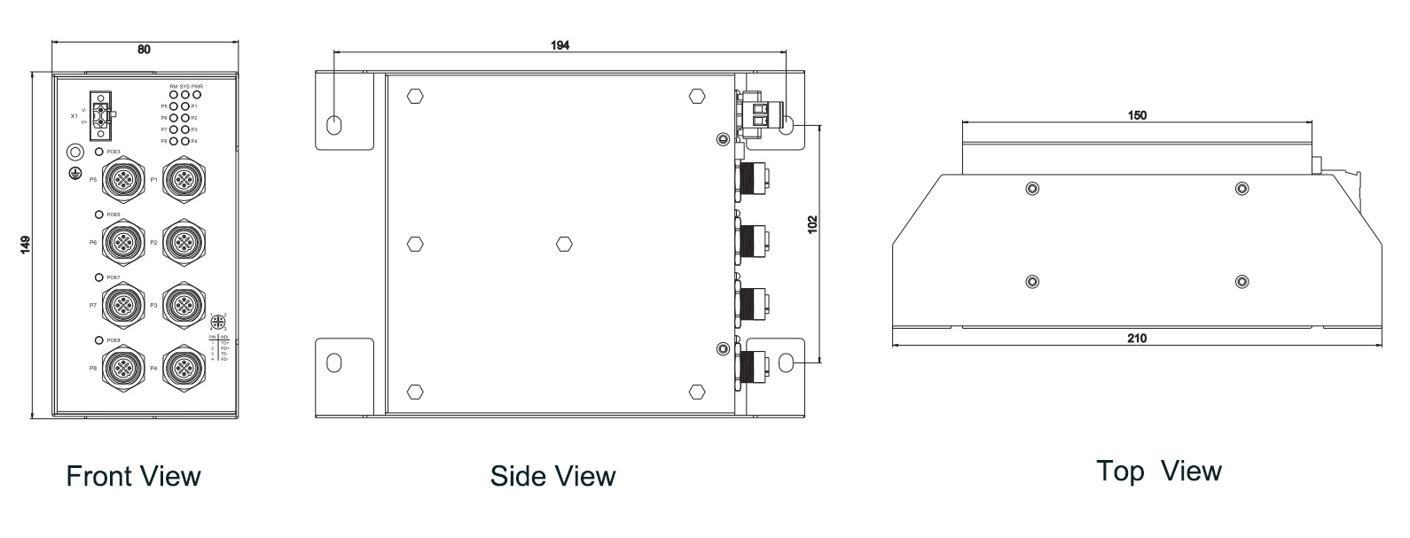 ISS2000-2008RP-4P-DC Managed Layer 2 Industrial Automotive Car Switch